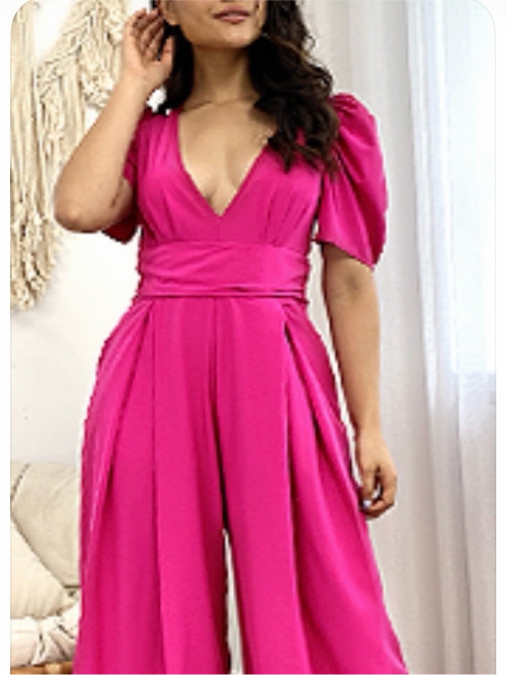 Flamingals Stylish Fuchsia Wide-Leg Jumpsuit